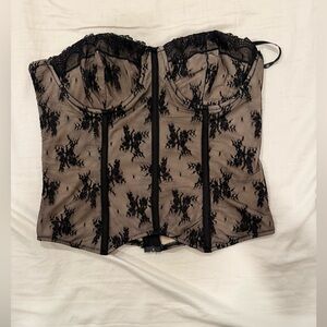 Missguided + Black Floral Lace Bustier